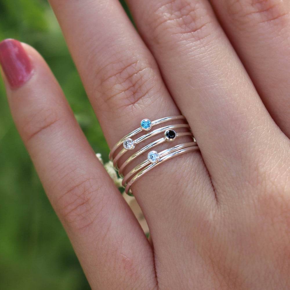 
            
                Load image into Gallery viewer, Gold Filled Stackable Ring- Clear Crystal
            
        