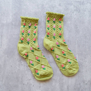 Tulip Flower Casual Socks