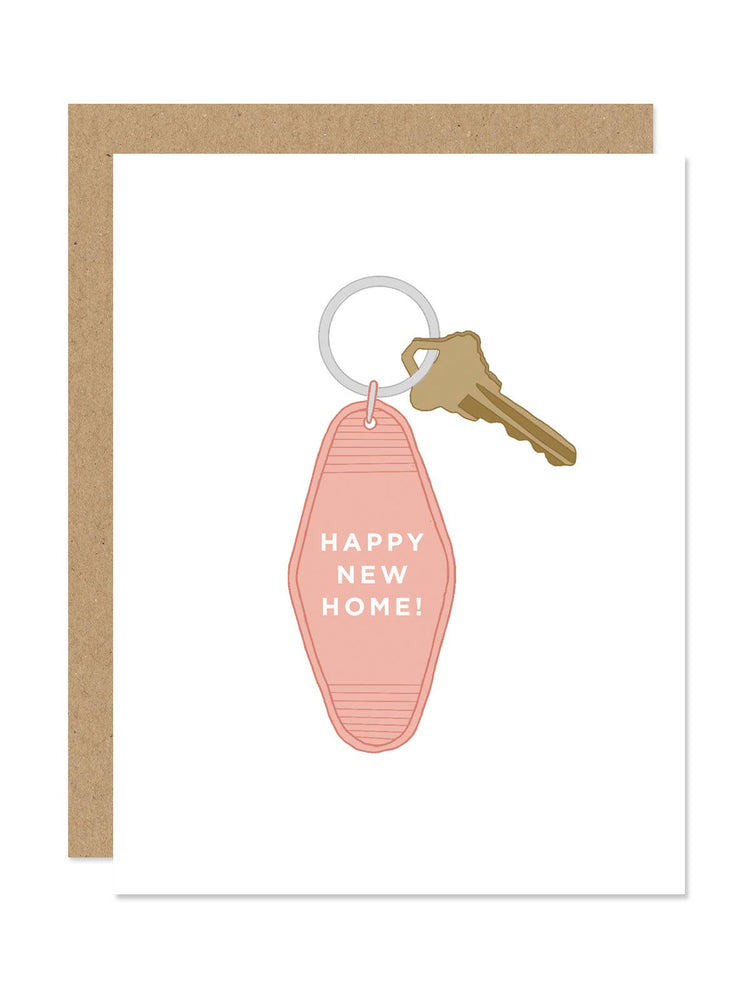 Motel Keychain Happy New Home Card