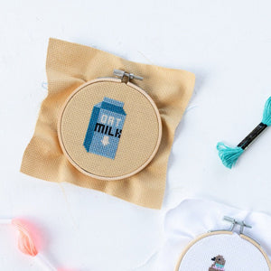 Oat Milk Mini Cross Stitch Kit