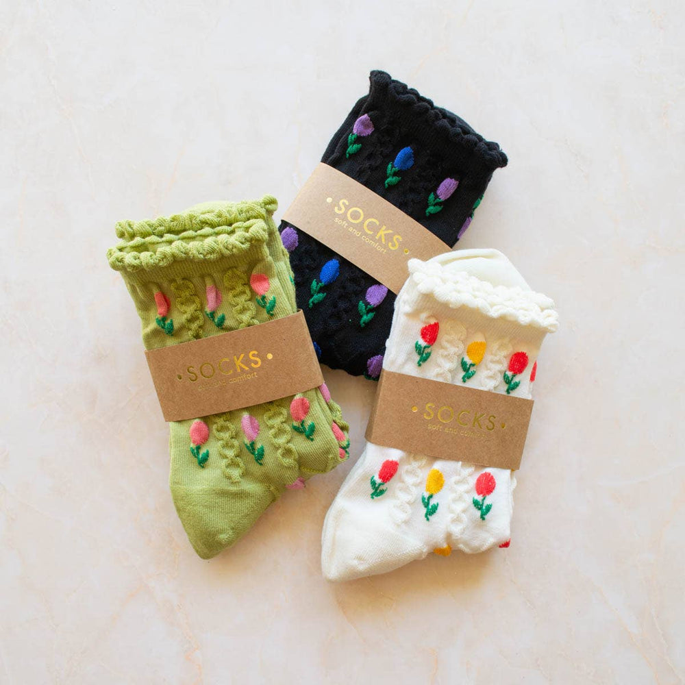 Tulip Flower Casual Socks