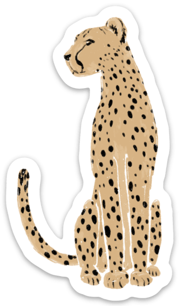
            
                Load image into Gallery viewer, Cheetah Sticker 3.5x2in
            
        