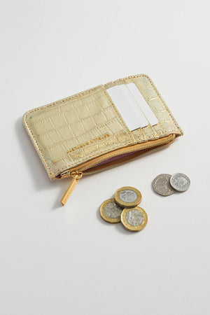 Card Purse - Gold Croc