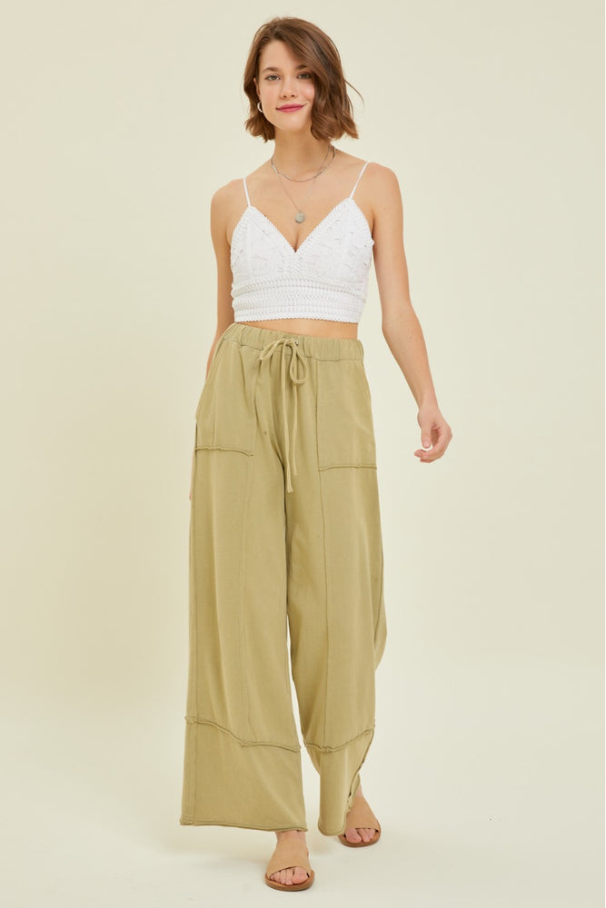 Wide Leg Pant with Elastic Waistband