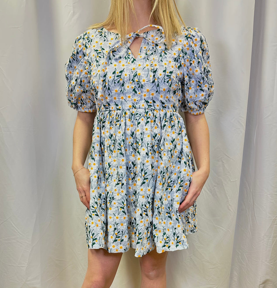
            
                Load image into Gallery viewer, Puff Sleeve Daisy Mini Dress
            
        