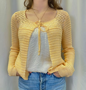 Front Tie Knit Cardigan