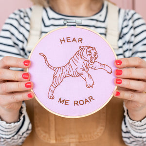 Hear Me Roar Hoop Embroidery Kit