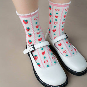 Retro Strawberry Casual Socks