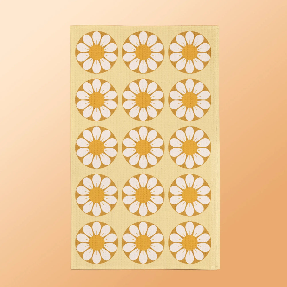 Kitchen Tea Towel - Retro Flower