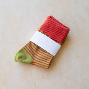 2 Tone Stripe Casual Socks