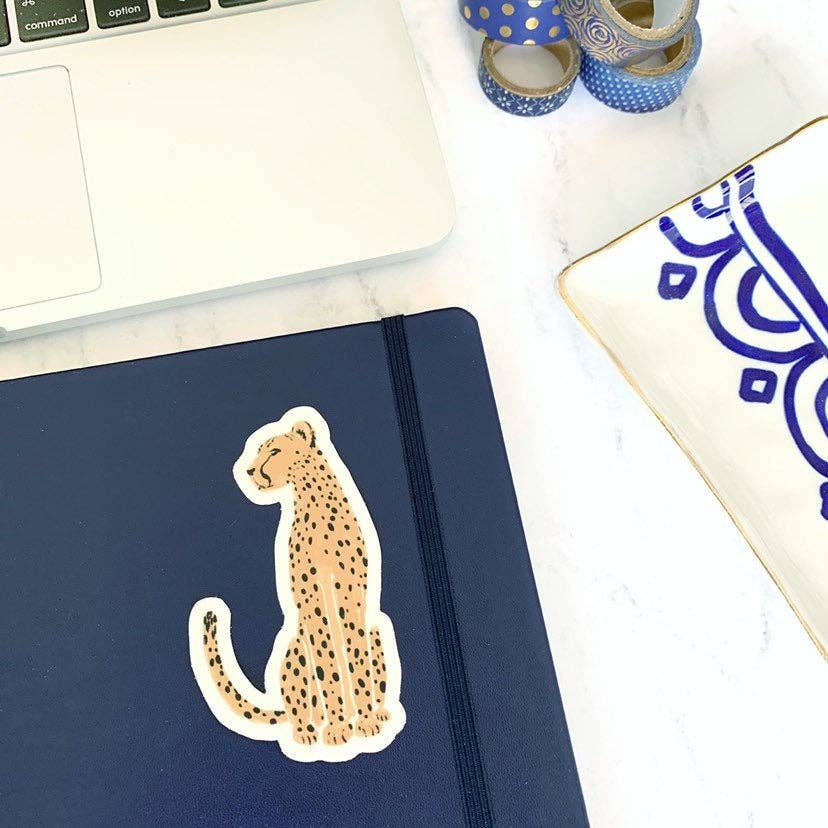 Cheetah Sticker 3.5x2in