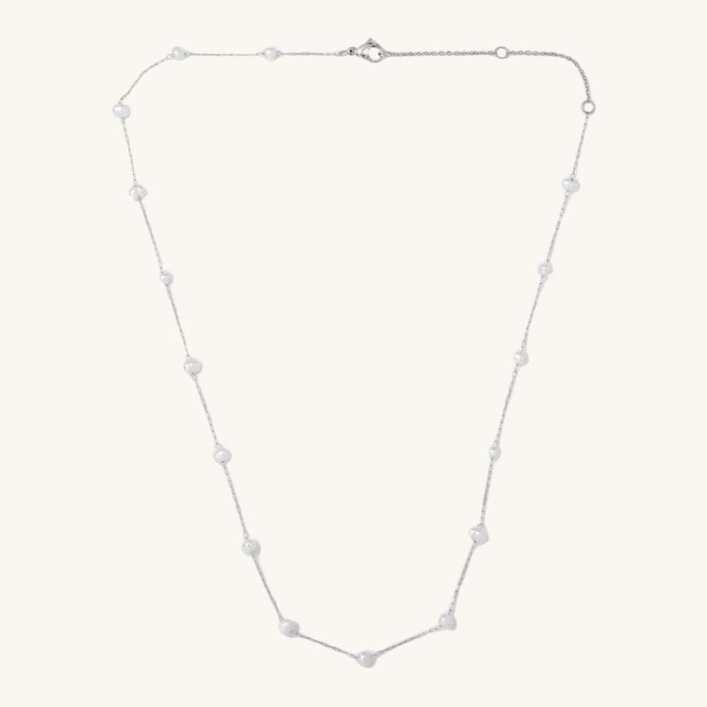
            
                Load image into Gallery viewer, Camille Pearl Necklace - Silver
            
        
