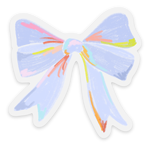 Clear Periwinkle Bow Sticker, 2.5x2.45in.