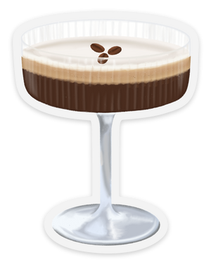 Espresso Martini Cocktail Sticker, 3.1x2.4in
